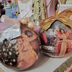 Barbie Pink and Gold Holiday Ornaments